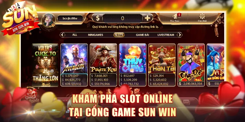 Khám phá tổng quan về Slot online tại cổng game Sun Win