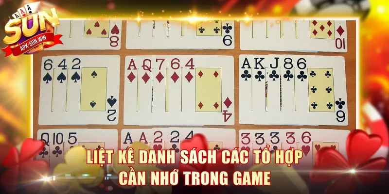 Liệt kê danh sách các tổ hợp cần nhớ trong game